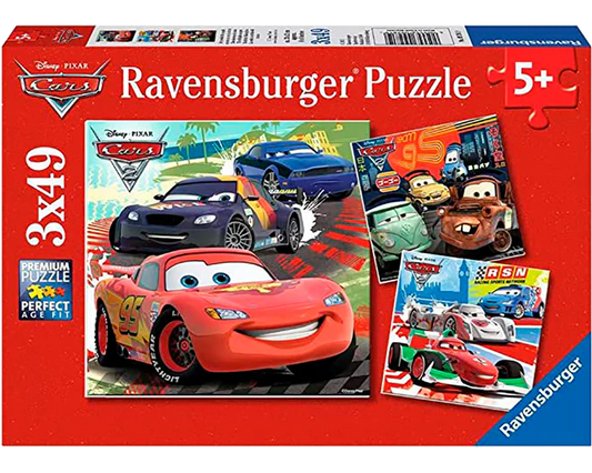 Carreras Divertidas en el Mundo: Rompecabezas 3 x 49 Piezas Ravensburger