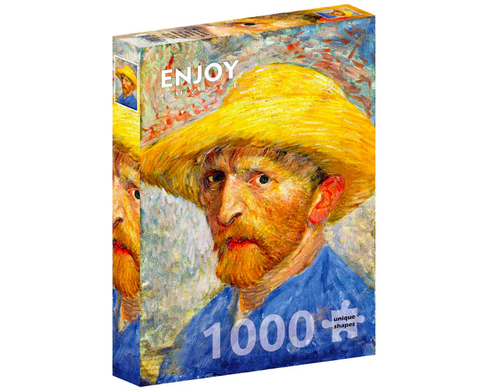 Van Gogh - Autorretrato con Sombrero de Paja: Rompecabezas Piezas Enjoy Puzzle