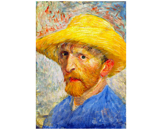 Van Gogh - Autorretrato con Sombrero de Paja: Rompecabezas Piezas Enjoy Puzzle