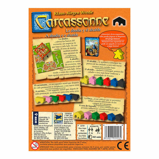 Carcassonne Expansión: La Abadia y el Alcalde - ESPAÑOL, Juego de Mesa, Devir