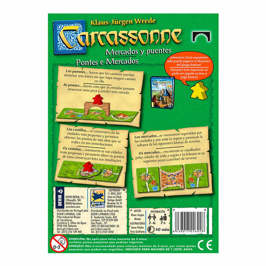 Carcassonne Expansión: Mercados y Puentes - ESPAÑOL, Juego de Mesa, Devir