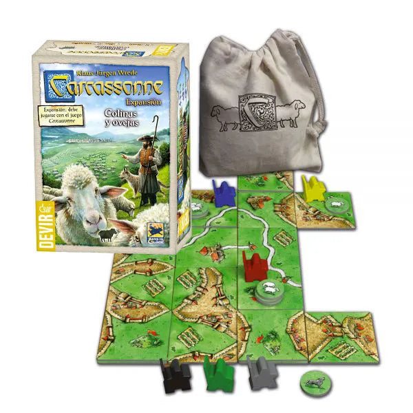 Carcassonne Expansión: Colinas y Ovejas (Segunda Edición) - ESPAÑOL, Juego de Mesa, Devir