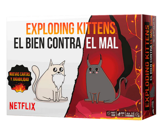El Bien Contra El Mal en español Juego de Mesa Exploding Kittens