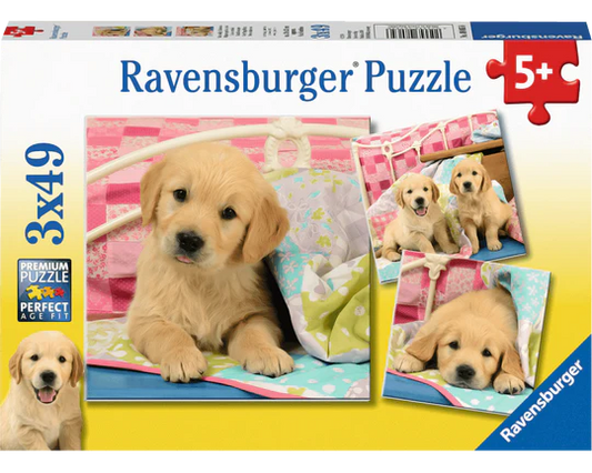 Cachorros: 3 Rompecabezas de 49 Piezas Ravensburger